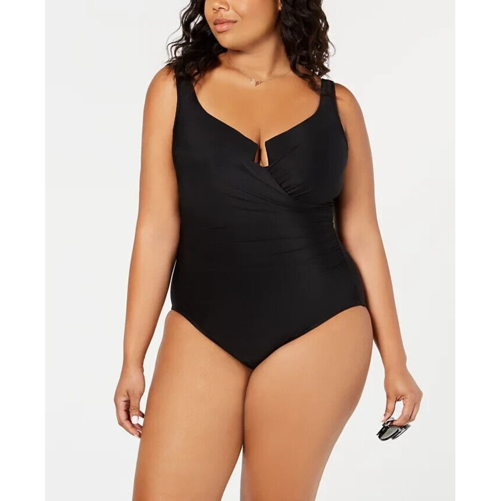 Miraclesuit Escape Underwire Allover‎ Slimming Wrap One Piece Swimsuit 16W 16